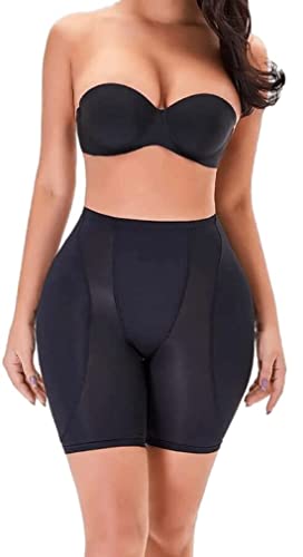 VIKSON INTERNATIONAL Low Waist Sexy Hip Butt Thigh Lifter with 2 Big Sponge Pads | Sarees Low Waist Shapewear | Buttock Hip Enhancer Fake Ass for Girls Women. (Large, Black)