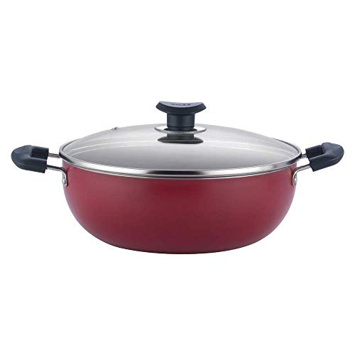 Vinod Stainless Steel Zest Non-Stick Deep Kadai with Glass Lid- 26 cm, 4.1 LTR (Induction Friendly)