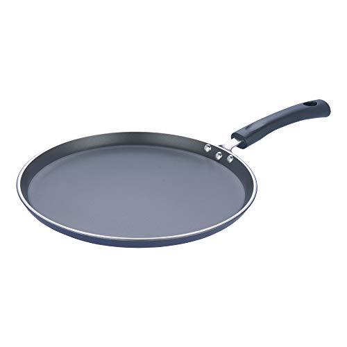 Vinod Zest Aluminium Non Stick Dosa tawa - 30 cm | Flat Bottom Tawa | 5 mm Extra Thick | 3 Layer Ceramic Coating | Metal Spoon Friendly | Gas Base - 2 Year Warranty