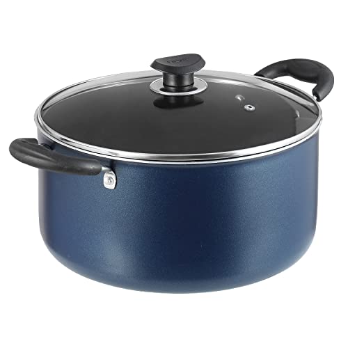 Vinod Zest Non-Stick Deep Casserole With Glass Lid 5 Litres Capacity (24 Cm Diameter) With Riveted Sturdy Bakelite Handles (Gas Stove Compatible) Pfoa Free - 3Mm Thickness, Blue, 5 Liter