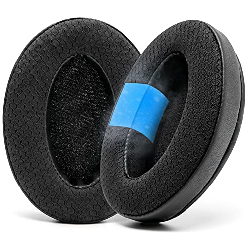 WC Freeze Hybrid Fabric Cooling Gel Replacement Earpads - Compatible with HyperX Cloud, Steelseries Arctis, ATH M50X, Turtle Beach Stealth & More - Comfortable & Cooler for Longer | Black