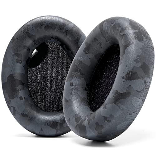 WC Wicked Cushions Replacement Ear Pads for Sony WH1000XM4 Over-Ear Headphones - Soft PU Leather Cushions, Luxurious Noise Isolating Memory Foam, Added Thickness (Black Camo)