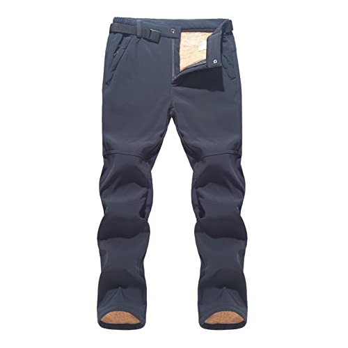 WOSHUAI Women's Snow Ski Pants Casual Slim Fleece Hiking Waterproof Windproof Softshell Winter Thick Outdoor Snowboard Pants, Gray#1