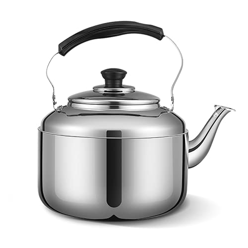 Whistling Tea Kettle Teapot, Gooseneck 304 Stainless Steel Stovetop Teapot, Mirror Finish with Anti-Hot Handle, for Stovetops Gas Electric Induction