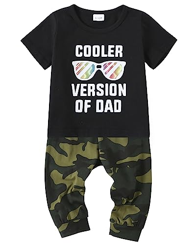 YALLET Toddler Boy Clothes 1-5T Boys Outfits Infant Short Sleeve T-Shirt Ripped Jeans 12 18 24 Months Baby Clothing Pants Set, Z Black, 18-24 Months
