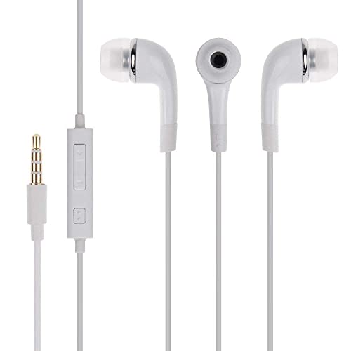 YR in-Ear Headphones Earphones for OnePlus Nord 2T Earphone Original Wired Stereo Hands-Free Headset Earbud with Built in-line Mic, Call Answer/End Button, Music 3.5mm Jack (X;H1, White)