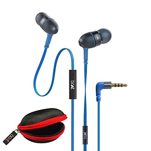 boAt Bassheads 225 Wired in Ear Earphone with Mic(Blue, Carry Case)