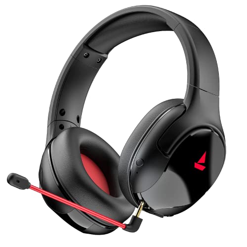 boAt Immortal Im 1300 Gaming Bluetooth Wireless Over Ear Headphones With Mic With 2.4Ghz Ultra Low Latency Mode Upto 35Ms, Bluetooth Mode 3D Spatial Audio, Bt V5.1, Dual Mics, Dongle Slot(Black Sabre)