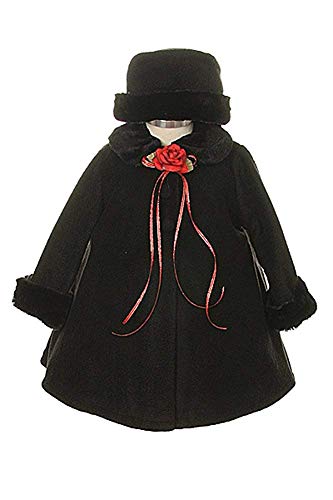 iGirlDress Baby Girls Cozy Fleece Cape Jacket Coat 3-6mos Black