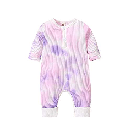 ToodiiIN Jumpsuit for Kids, Newborn Infant Baby Boy Girl Long Sleeve Rainbow Tie-Dye Romper Clothes