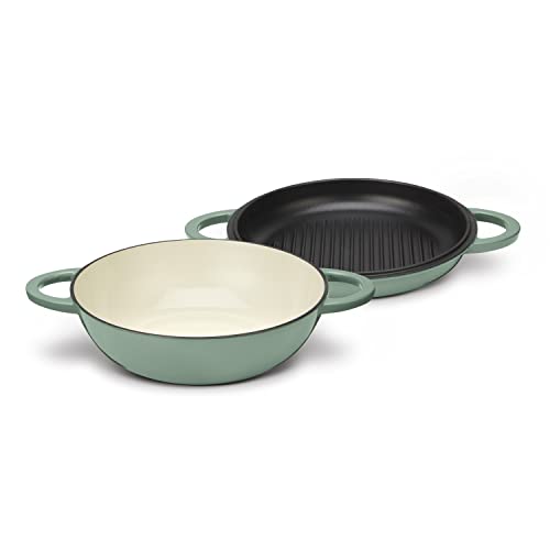 2-in-1 Multipurpose Set (4 Qt. All Purpose Pan & 11" Grill Pan) - Sage Green