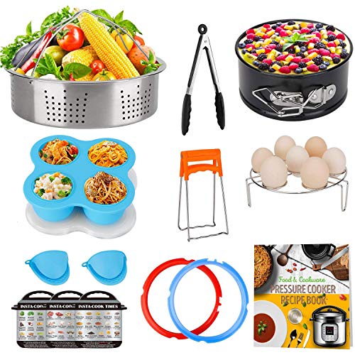 3 Qt Accessories Set for Instant Pot, Compatible with InstaPot Accessories 3 Quart Only, Mini Accessory Including Sealing Ring Steamer Basket Springform Pan Egg Rack Trivet