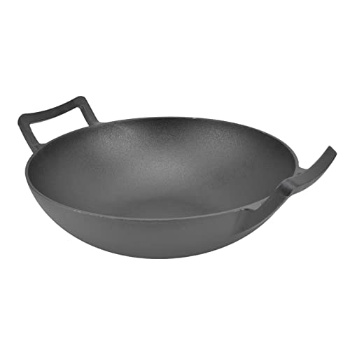 ADIUM Multifunction Double Handle Wok Cast Iron Skillet Excellent Gas Stove Insulation Cooking