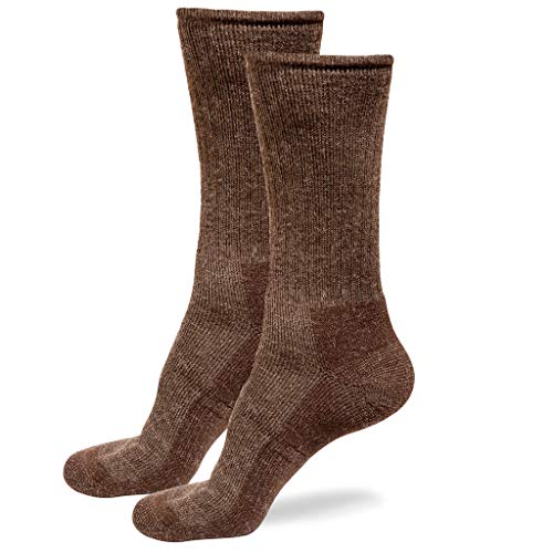 Alpaca Wool Socks (XL (13-16), 2X PAIRS BROWN)