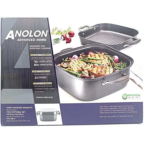 Anolon Advanced Home Hard-Anodized Nonstick Two Step Meal Set, Moonstone