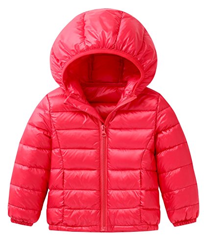 Baby Boys Girls Winter Puffer Ultra Light Down Warming Coat Coat Thin Down Jacket Red Size 120cm