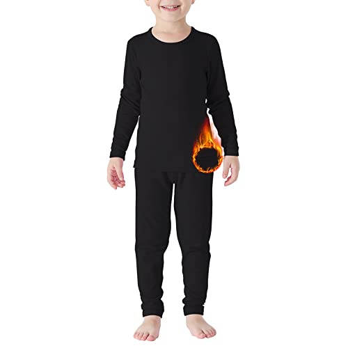 Boys Thermal Underwear Ultra Soft Kids Long Johns Thermal Sets Warm Base Kids Underwear Medium (90) /2T A Black