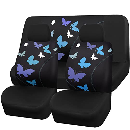 CAR PASS Universal Butterfly Car Seat Covers for Women Girls Car Truck SUV Van's