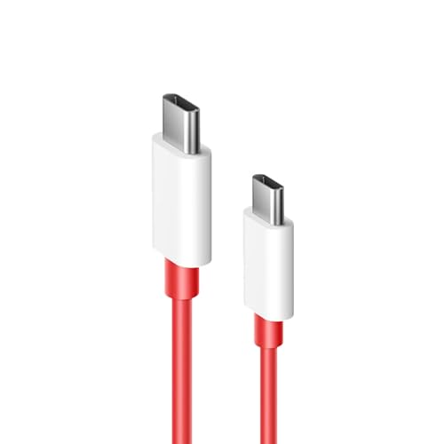 CEDO 65W OnePlus Dash Warp Charge Cable | 6.5A USB Type C to C PD Data Sync Fast Charging Cable Compatible with One Plus 8T / 9 / 9R / 9 Pro / 9RT / 10R / Nord & for All Type C Devices 1 Meter (Red)