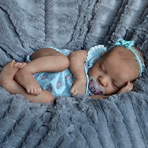 CHAREX Lifelike Reborn Baby Dolls - 18 inch Realistic Newborn Baby Girl, Real Baby Doll with Weighted Soft Cloth Body, Sleeping Real Life Baby Dolls with Feeding Toy for Kids Age 3 +