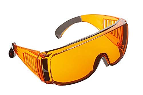 Comfortable Sleep Aid Orange Glasses - Green & Blue Light Blocking Computer Glasses - Amber Lens - Fit Over Most Prescription Frames - Fight Digital Eye Strain - Padded Lining - Men’s or Women’s