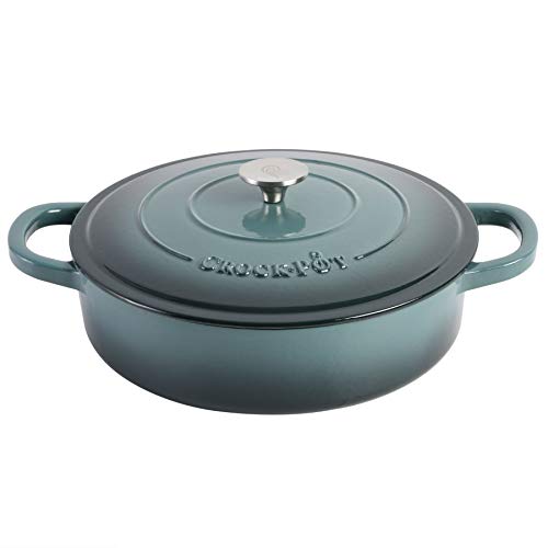 Crock Pot 112001.02 Artisan 5 Quart Enameled Cast Iron Braiser Pan, Slate Grey