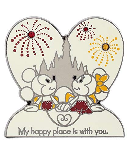 Disney Pin My Happy Place is With You. Mickey Minnie Heart