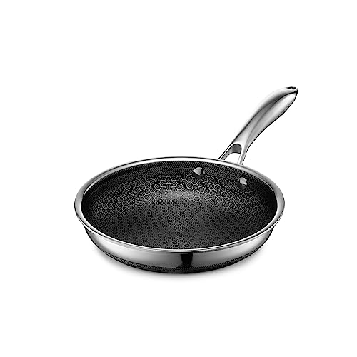 Hexclad Hybrid Nonstick Cookware 8" Frying Pan, PFOA Free, Metal Utensil Safe, Induction Ready