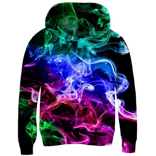 Idgreatim Toddler Kids Smoke Printed Sweatshirt 3D Graphic Long Sleeve Crewneck Hoodies Funny Children Boys Girls Hoodies 8-10 Years