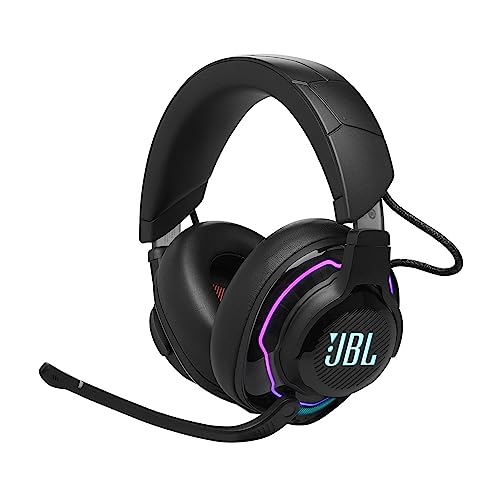 JBL Quantum 910 Wireless Over Ear Gaming Headset with Mic, ANC, 50mm Neodymium Drivers, Spatial Audio, Integrated Head Tracking, 39H Playtime, Low Latency, Boom Mic, 2.4GHz Wireless Dongle (Black)