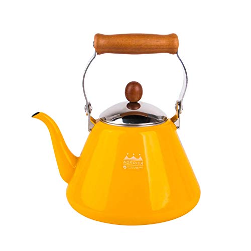 Japan Nordic series logs handle 手 珐 手 壶 Imported teapot boiled-Cartrous grass_The diameter is 8.6cm, the bottom diameter is 17.1cm, and the handle is 3.1.2cm.