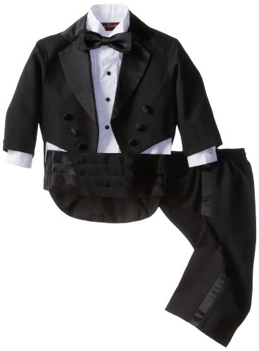 Joey Couture Baby Boys' Tuxedo Suit Tail, Black, 12 Months/Medium