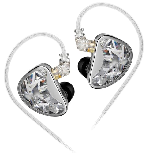 KZ AS24 24BA Hybrid Drivers in Ear Monitor Headphone, IEM Standard Version Wired Earbuds with Detachable 0.78mm Recessed 2pin Silver-Plated OFC Cable for Audiophile Musician Singer