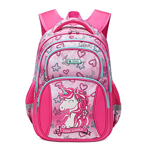 Kids Backpack for Girls Preschool Elementary Kindergarten School Bag 15.6″ Multifunctional Cute Large Capacity, Unicorn, 16, Unicorn-pink