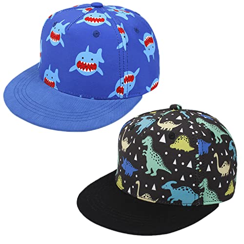 Kids Baseball Hat Toddler Boy Girl Sun Protection Hat Cotton Hats,Sun Hat for Children (2-4 Years, 2pcs-Blue and Black)