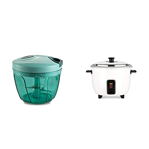 Pigeon by Stovekraft Large Handy and Compact Chopper with 3 Blades for effortlessly & Pigeon by Stovekraft Joy Rice Cooker with Single Pot, 1 litres. A Smart Rice Cooker