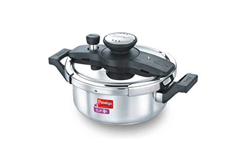 Prestige Clip On Stainless Steel Outer Lid Pressure Cooker With Glass Lid, 3 Litres, Silver, 3 Liter