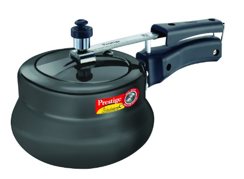 Prestige Nakshatra Plus Hard Anodised Aluminium Inner Lid Pressure Handi, 2 Litres, Black, 2 Liter