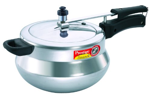 Prestige Nakshatra Plus Induction Base Aluminium Inner Lid Pressure Handi, 5 Litres, Silver, 5 Liter