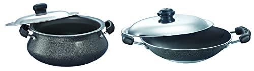 Prestige Omega Select Plus Mini Handi with SS lid & Prestige Omega Select Plus Residue Free Non-Stick Deep Appachetty with Lid, 20cm