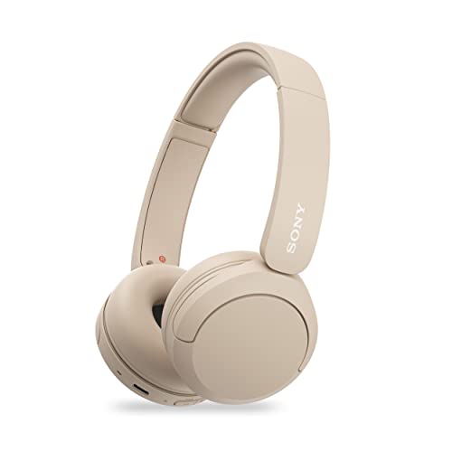 (Refurbished) Sony WH-CH520, Wireless On-Ear Bluetooth Headphones with Mic, Upto 50 Hours Playtime, DSEE Upscale, Multipoint Connectivity/Dual Pairing,Voice Assistant App Support for Mobile Phones (Beige)