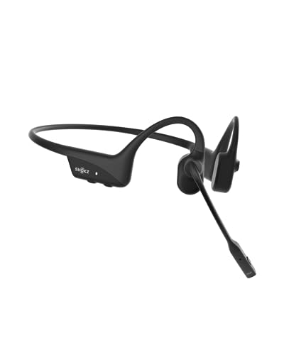 SHOKZ OpenComm 2 Wireless Bone Conduction Headsets, Bluetooth Wireless Headset with Noise Canceling Microphone, 16 Hours Talk Time, Open-ear Bluetooth 5.1 Headphones for Work, Call, Meeting, Driving