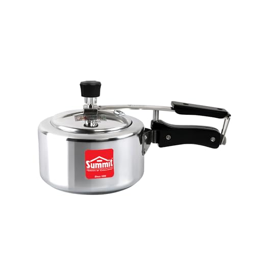 SUMMIT Aluminium Inner Lid 1 Litre Induction Base Supreme Pressure Cooker,silver