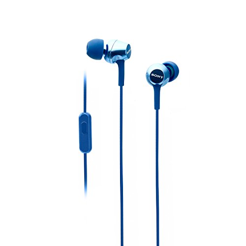 Sony MDR-EX255AP Wired in Ear Headphone with Mic (Blue)