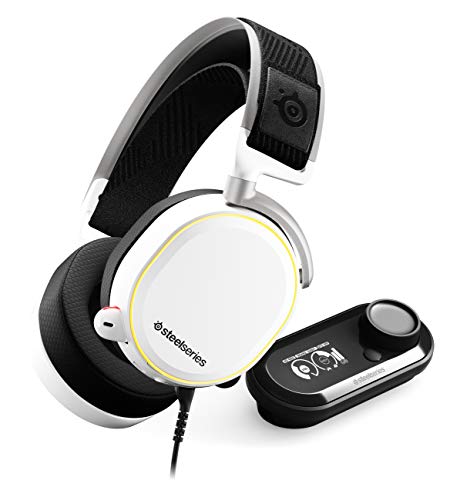 SteelSeries Arctis Pro + GameDAC Gaming Headset - Certified Hi-Res Audio System for PS4 and PC - White