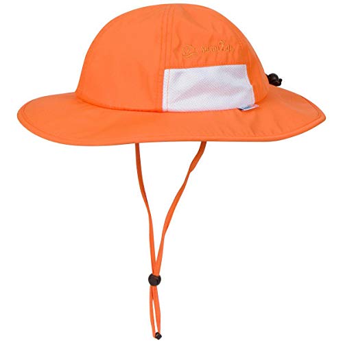 SwimZip Unisex Child Wide Brim Sun Protection Hat UPF 50+ Adjustable Orange 2-8