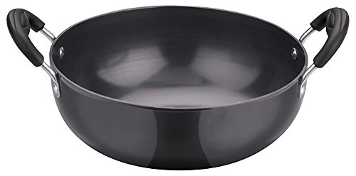 Vinod Non-Stick Aluminum Deep Kadai, 4.1 Litres, Black