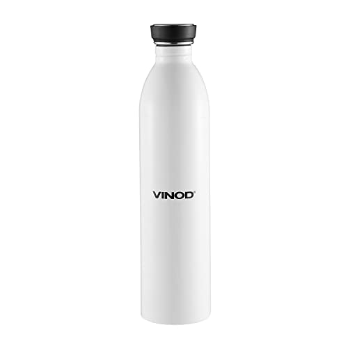 Vinod Sparkle 24 Hours Hot & Cold Stainless Steel Water Bottle -1000ml | Copper Coating | Vacuum Insulated Thermosteel Bottle | for School, College, Office, Gym - 1 Litre, White