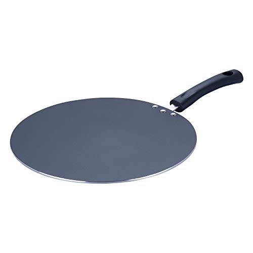 Vinod Zest Aluminium Non Stick Flat Multi Tawa - 32.5 cm | Triple Layer Ceramic Coating | 4mm Extra Thick Roti Tawa | Bakelite Handle | Gas and Induction Base | 2 Year Warranty