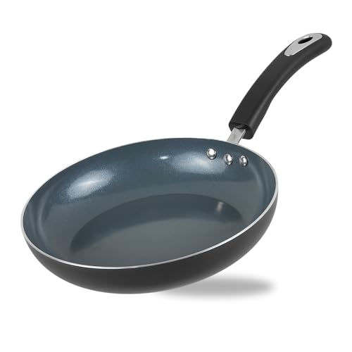 Vinod Zest Ceramica Frypan - 24 cm | Natural Stick Free Deep Pan | Stylish Handle | Toxin Free | Induction and Gas Base | Scratch Resistant | 2 Year Warranty - Black